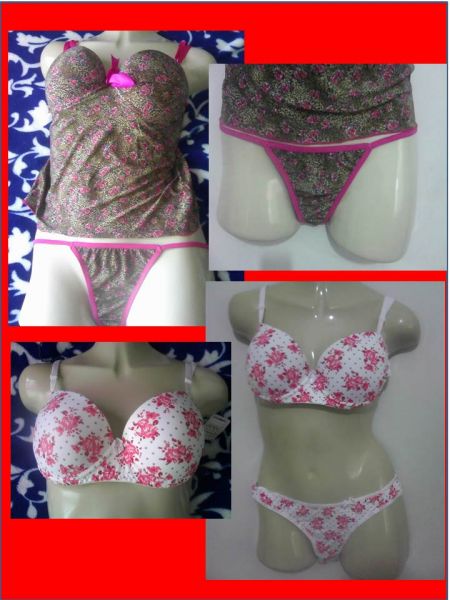 lingeries-2 conjuntos c/motivos florais